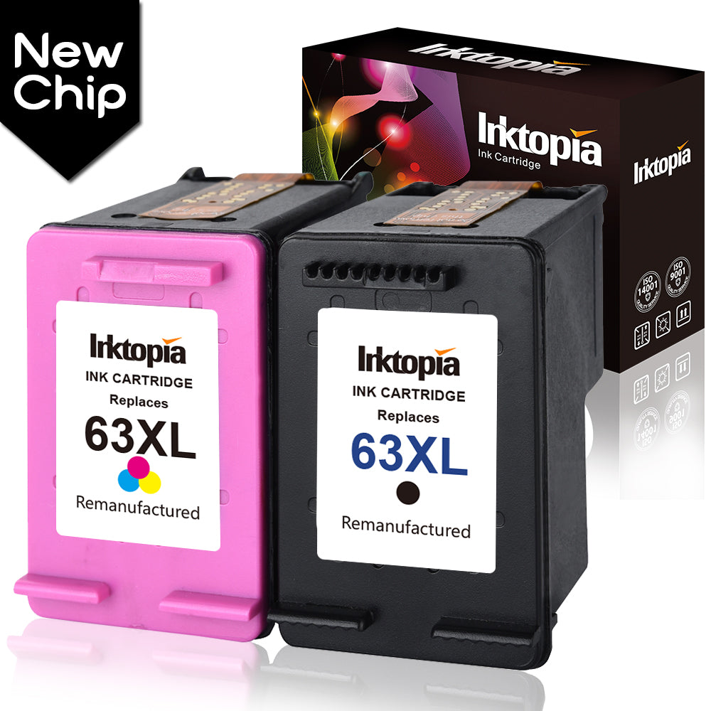 HP 63 Ink Cartridges, HP Ink 63, Printer Ink HP 63 Black, Works with HP  Officejet 3830 4650 5258 5255 5200 Envy 4512 4520 4655 Printer